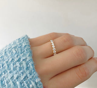 Anillo con moissanitas 0.80 ct