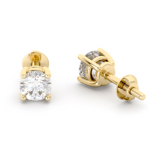 Earrings with diamonds or moissanites 1.14 ct in 10k, 14k or 18k gold